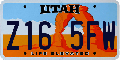 UT license plate Z165FW