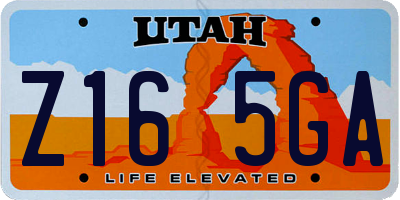 UT license plate Z165GA