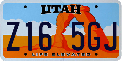 UT license plate Z165GJ