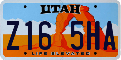 UT license plate Z165HA