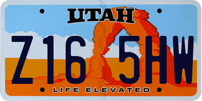 UT license plate Z165HW