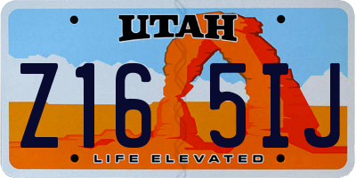 UT license plate Z165IJ