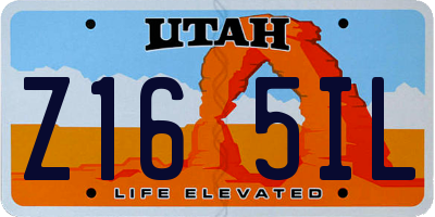 UT license plate Z165IL
