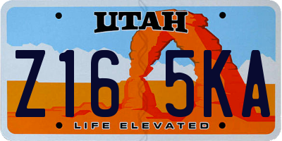 UT license plate Z165KA