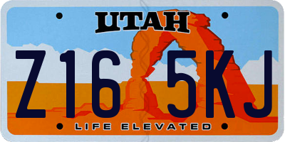 UT license plate Z165KJ
