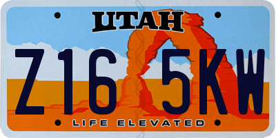 UT license plate Z165KW