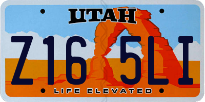UT license plate Z165LI