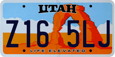 UT license plate Z165LJ