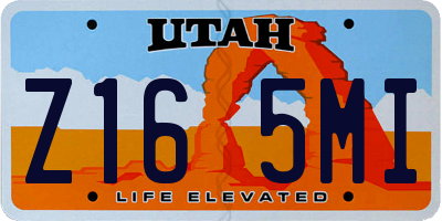 UT license plate Z165MI