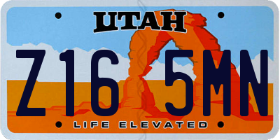 UT license plate Z165MN