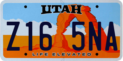 UT license plate Z165NA