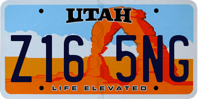 UT license plate Z165NG