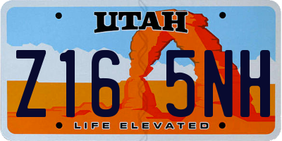 UT license plate Z165NH