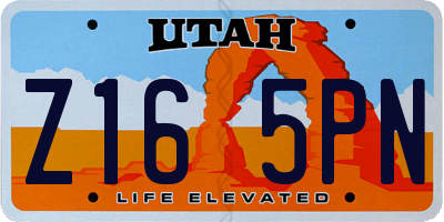 UT license plate Z165PN