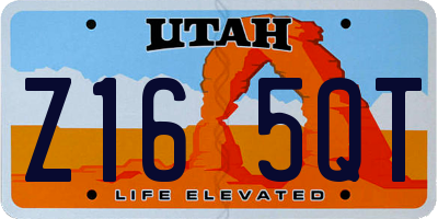 UT license plate Z165QT