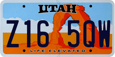 UT license plate Z165QW