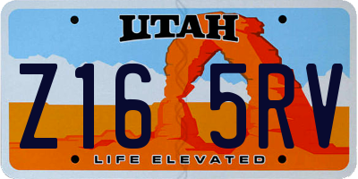 UT license plate Z165RV