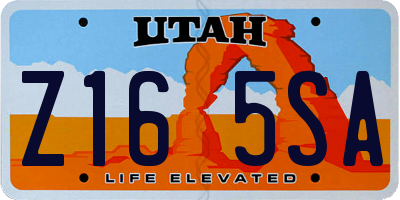 UT license plate Z165SA