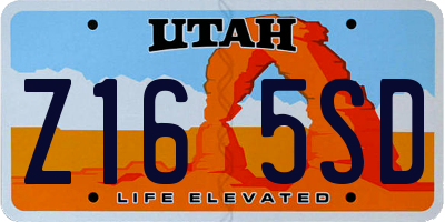 UT license plate Z165SD