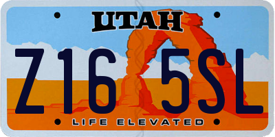 UT license plate Z165SL