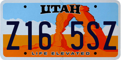 UT license plate Z165SZ
