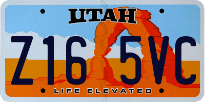 UT license plate Z165VC