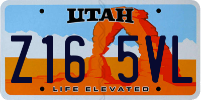 UT license plate Z165VL