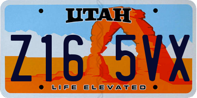UT license plate Z165VX