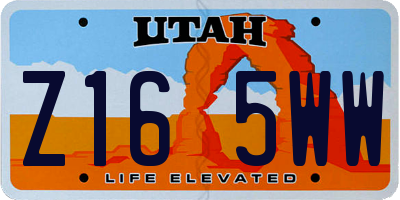 UT license plate Z165WW