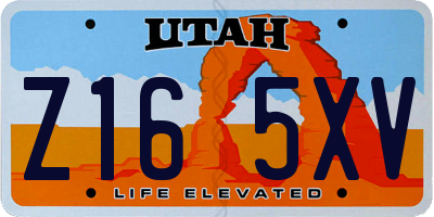 UT license plate Z165XV