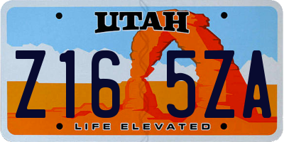 UT license plate Z165ZA