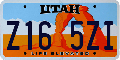 UT license plate Z165ZI