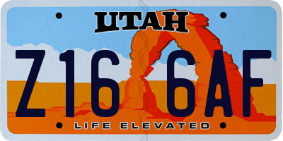 UT license plate Z166AF