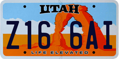 UT license plate Z166AI