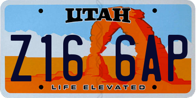 UT license plate Z166AP