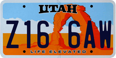 UT license plate Z166AW