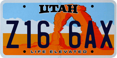 UT license plate Z166AX