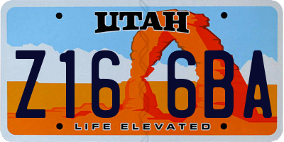 UT license plate Z166BA