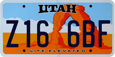 UT license plate Z166BF