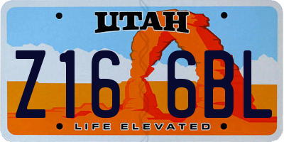 UT license plate Z166BL