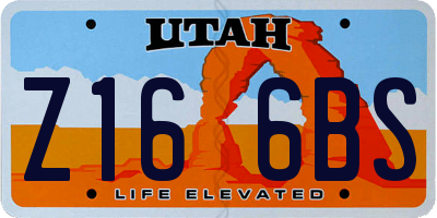UT license plate Z166BS