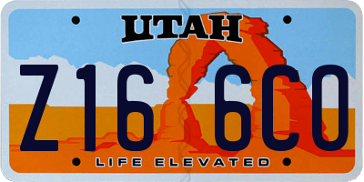UT license plate Z166CO