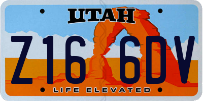 UT license plate Z166DV