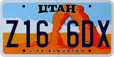 UT license plate Z166DX