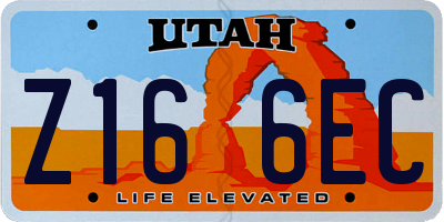UT license plate Z166EC