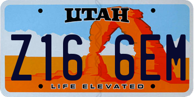 UT license plate Z166EM