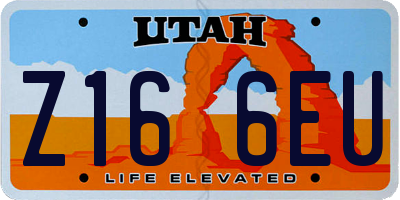 UT license plate Z166EU