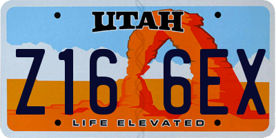 UT license plate Z166EX
