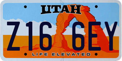 UT license plate Z166EY