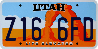 UT license plate Z166FD